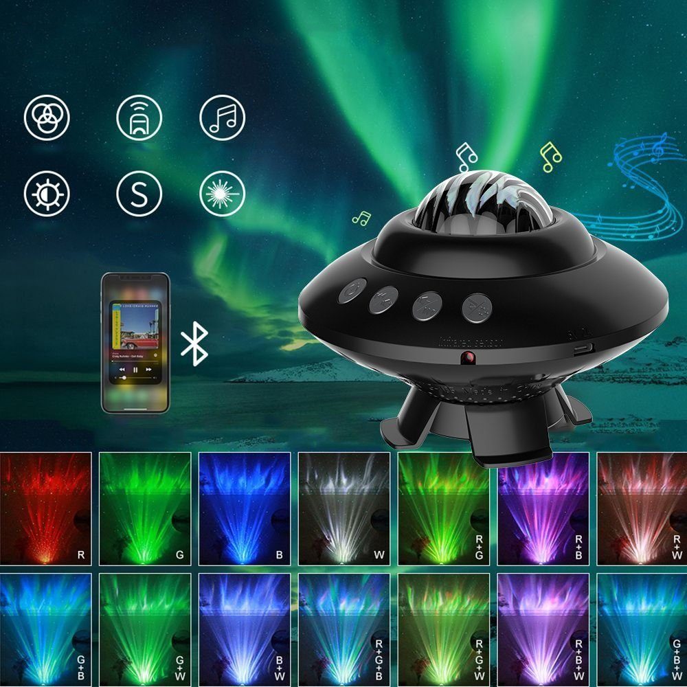 XERSEK LED Sternenhimmel Projektor Kinder Nachtlicht GALAXY Lampe Beamer (Weihnachtsbeleuchtung,Halloween Lichter,mit Fernbedienung, Beleuchtungsmodi,Bluetooth Lautsprecher & Timer Funktion)