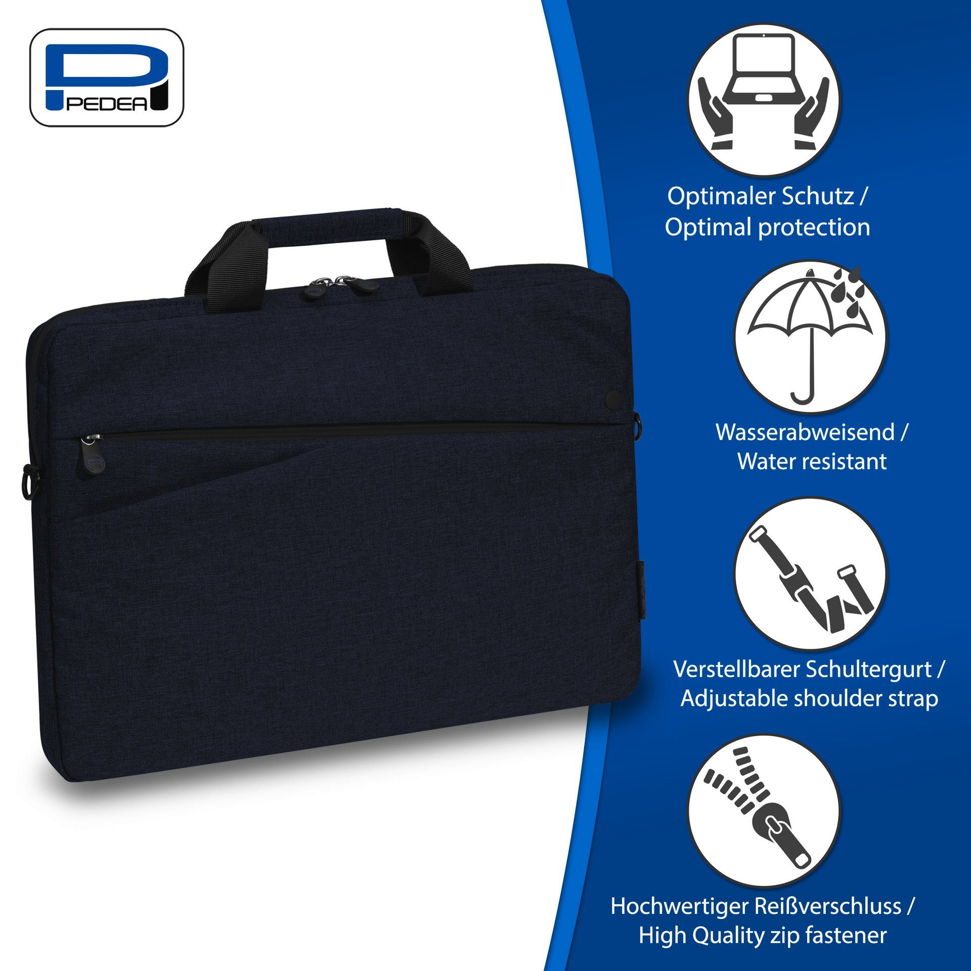 PEDEA Laptoptasche Notebooktasche Fashion bis 39,6 cm (bis 15,6), dicke Polsterung und ein fleeceartiges, weiches Innenfutter