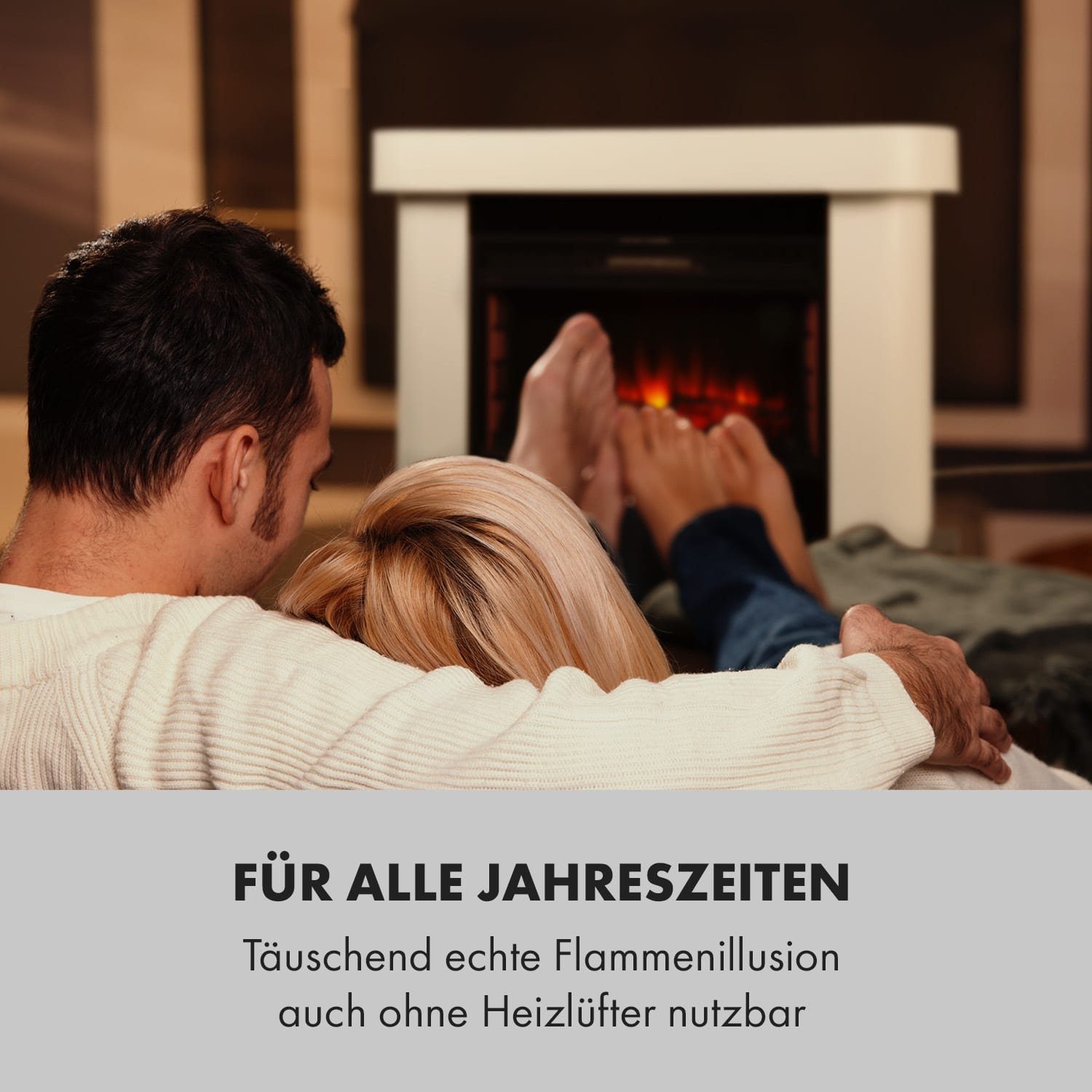 Klarstein Elektrokamin Aargau Smart, elektrischer Kamin mit Heizfunktion Heizlüfter elektrischer Kaminofen