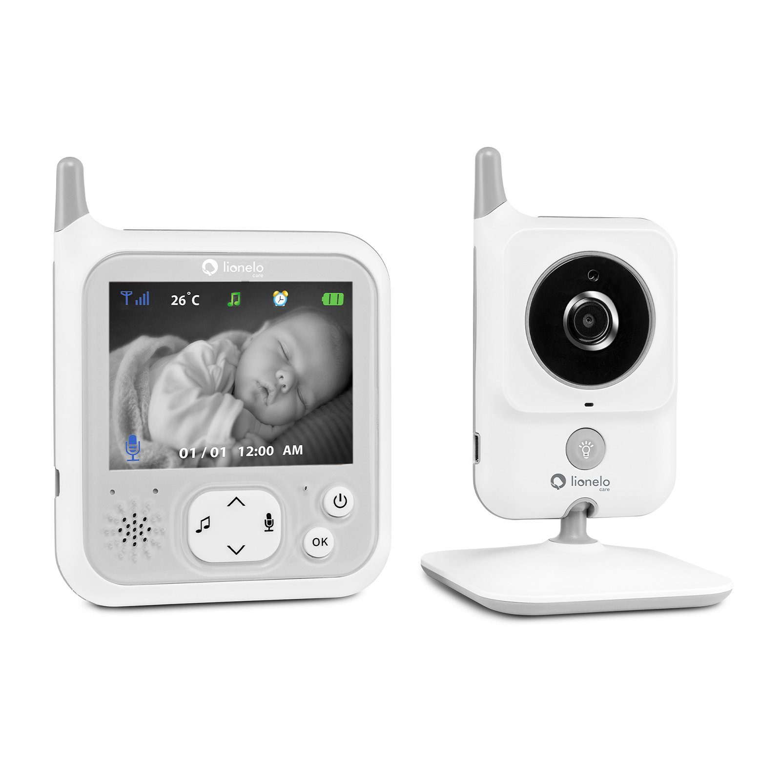 lionelo Babyphone Babyline 7.1, VOX-System temperaturfühler 40 Stunden reichweite 260m