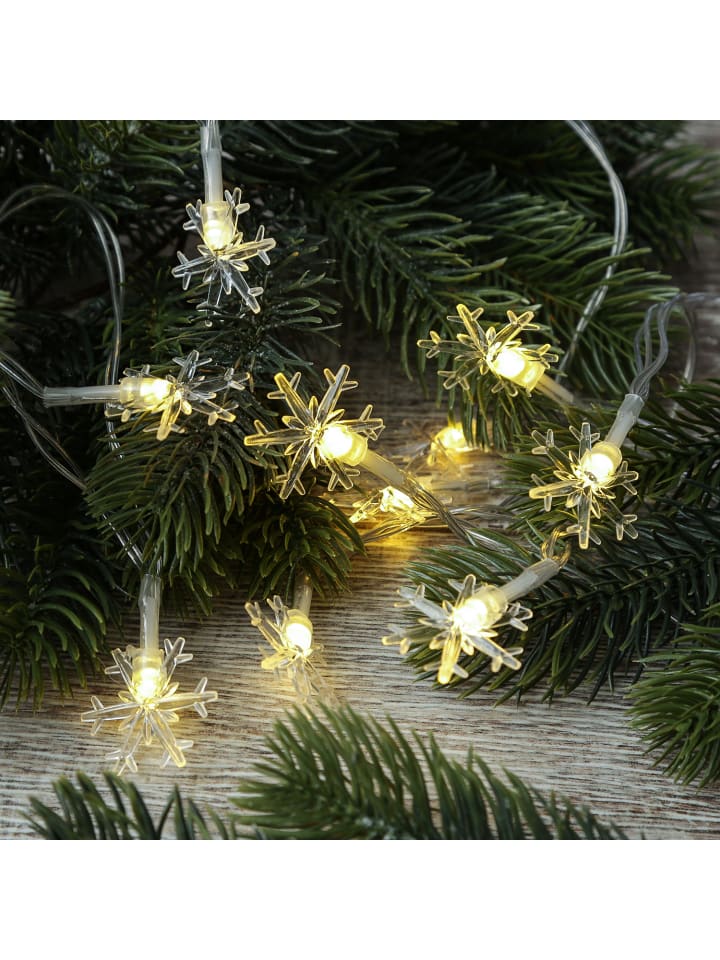 MARELIDA LED Lichterkette Schneeflocken L: 2m in transparent günstig kaufen onesize