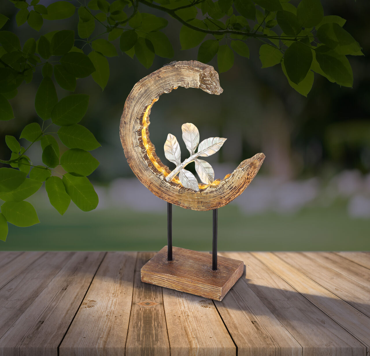 Globo Lighting-SOLARLEUCHTE KUNSTSTOFF HOLZOPTIK, 24XLED