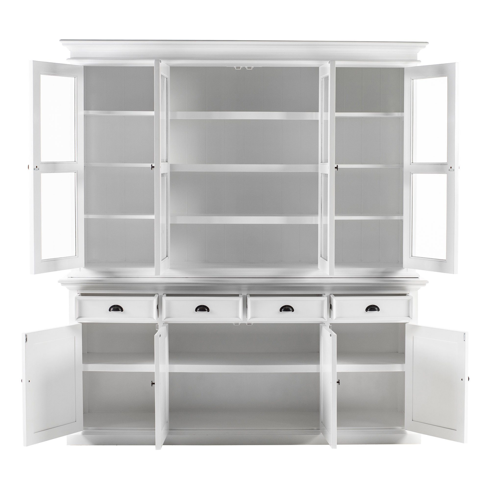 Novasolo Küchenbuffet Halifax Bücherschrank mit 4 Glastüren