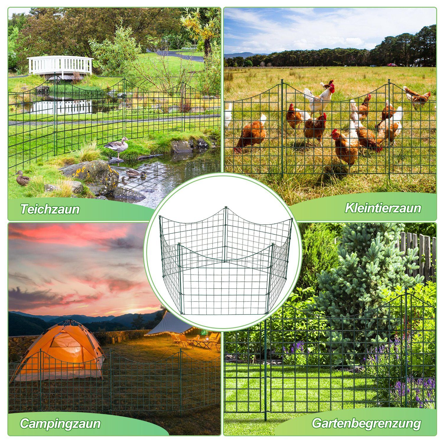 Yakimz Gartenzaun Teichzaun Gartenzaun Campingzaun Oberbogen Garden Garten Draht