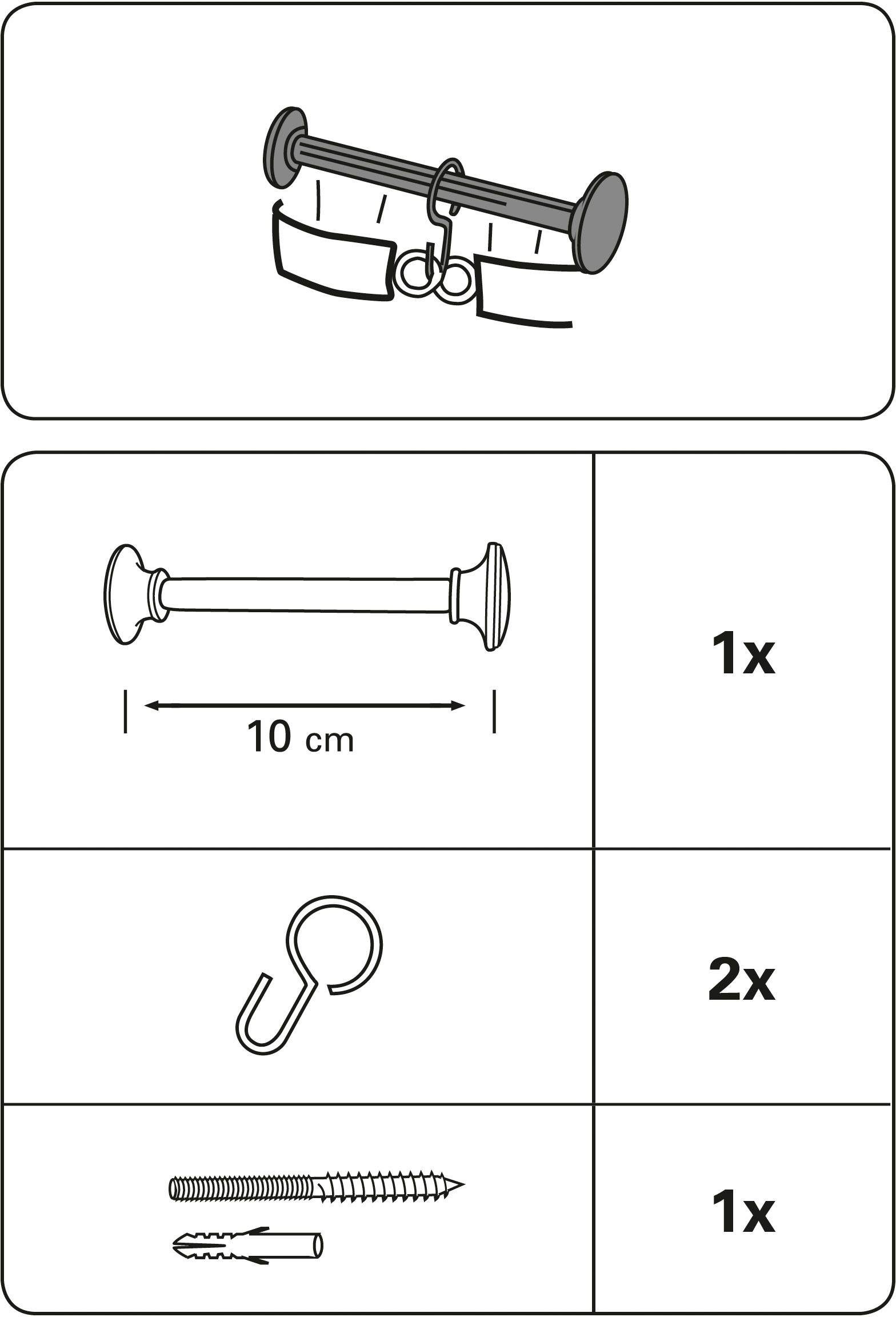 Raffhalter Schalhalter mit Haken, GARDINIA, Gardinen, Vorhänge, (1-tlg), Schal/Raffhalter für Stoffe