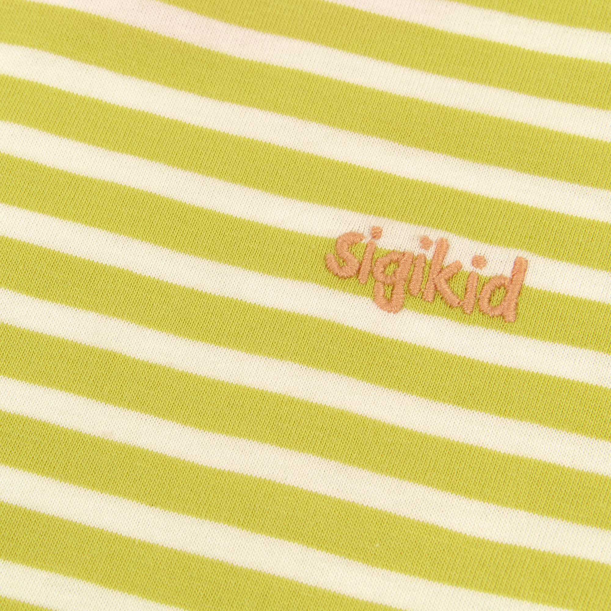 T-Shirt kiwigrün/weiß geringelt