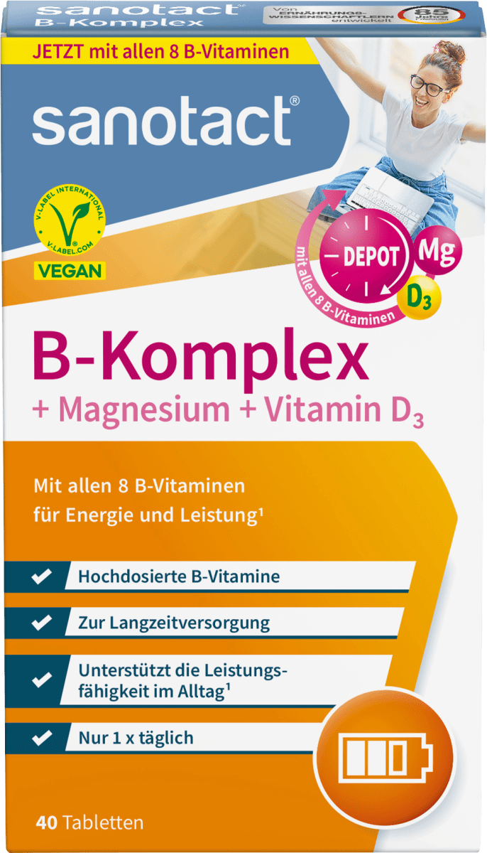 B-Komplex + Magnesium + Vitamin D3 Tabletten 40 St, 25 g