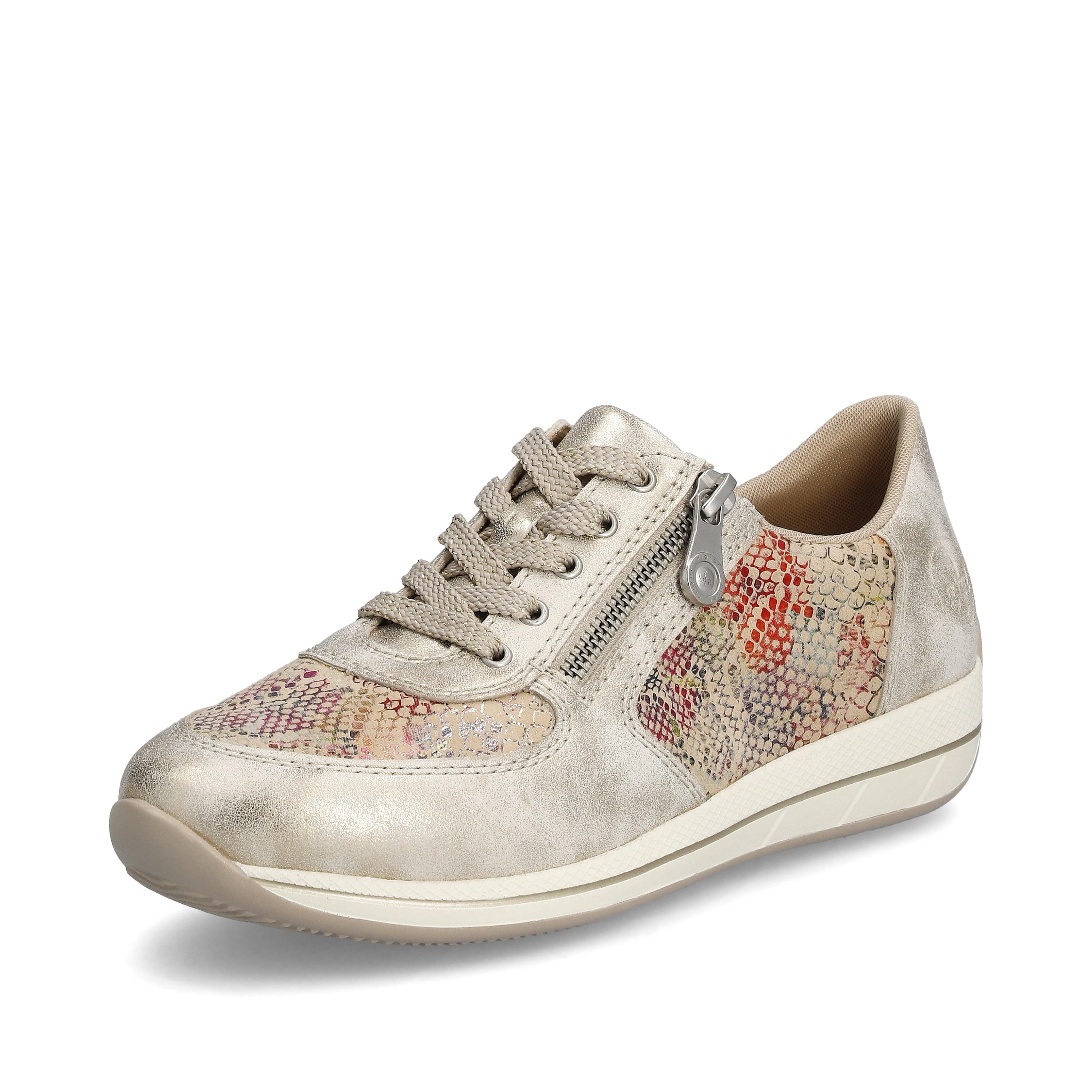 Rieker Damen Sneaker Low beige-multi-metallic