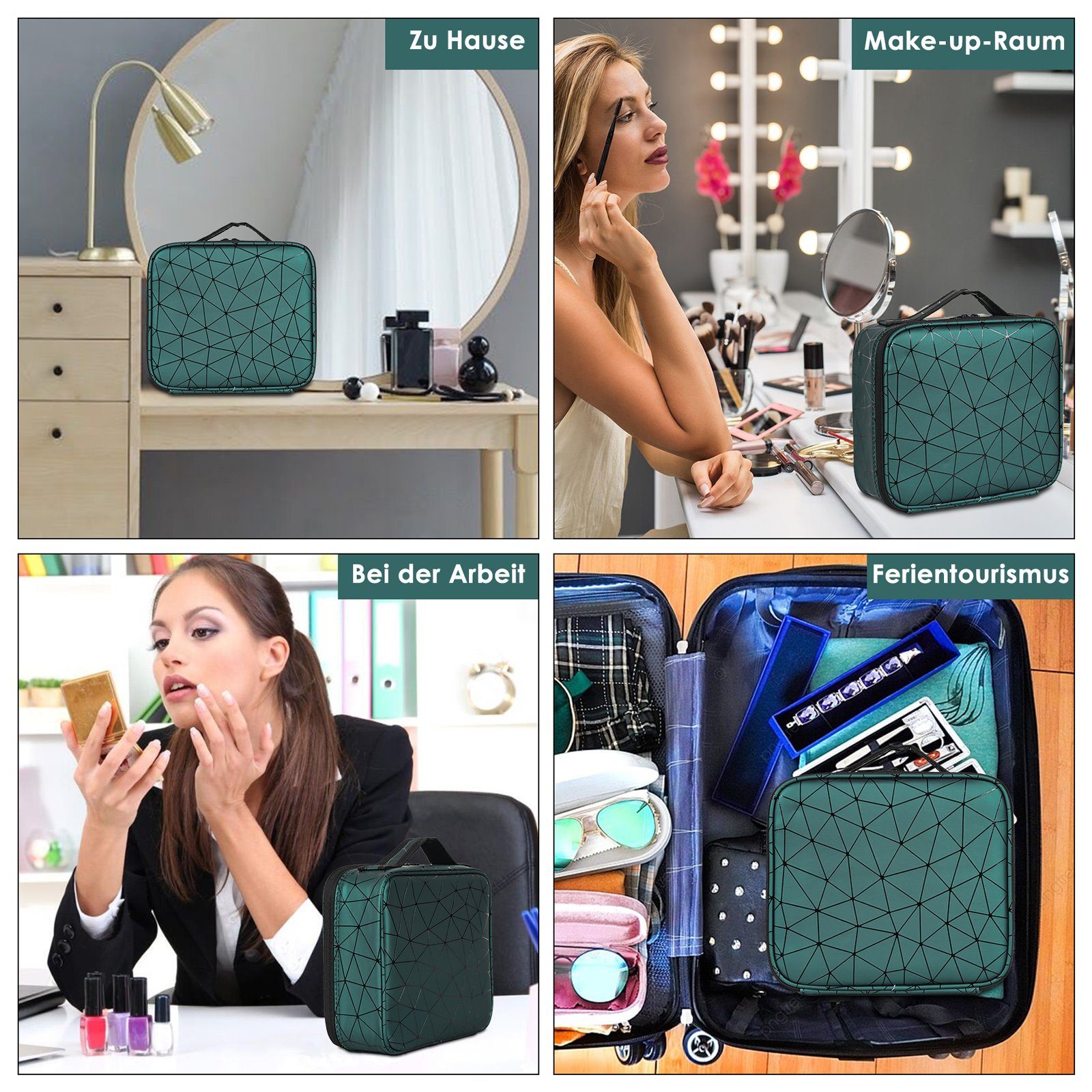 CALIYO Kosmetik-Koffer Kosmetiktasche Portable Reise Make Up Tasche, Makeup Organizer, Tasche Schmink Aufbewahrung Kosmetische Box Wasserdicht Schminktasche