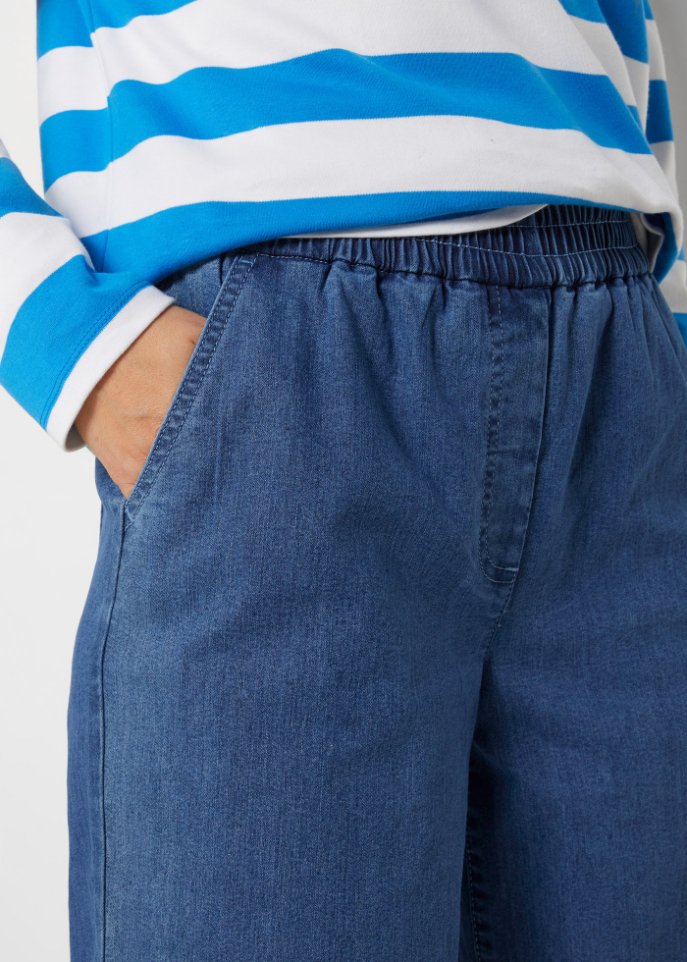 High-Waist-Jeans in Karottenform mit Bequembund