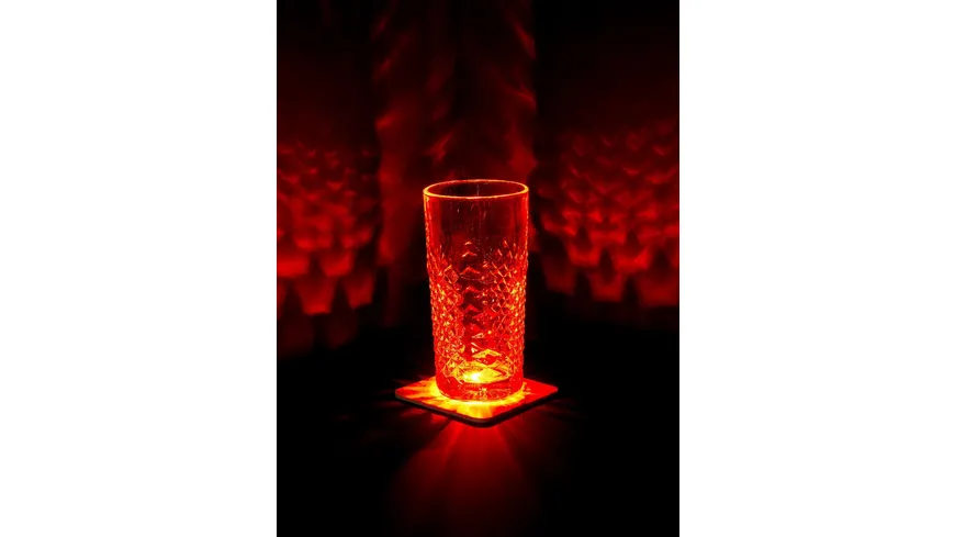 SATISLIGHT LED-Bierdeckel Untersetzer Licht rot 