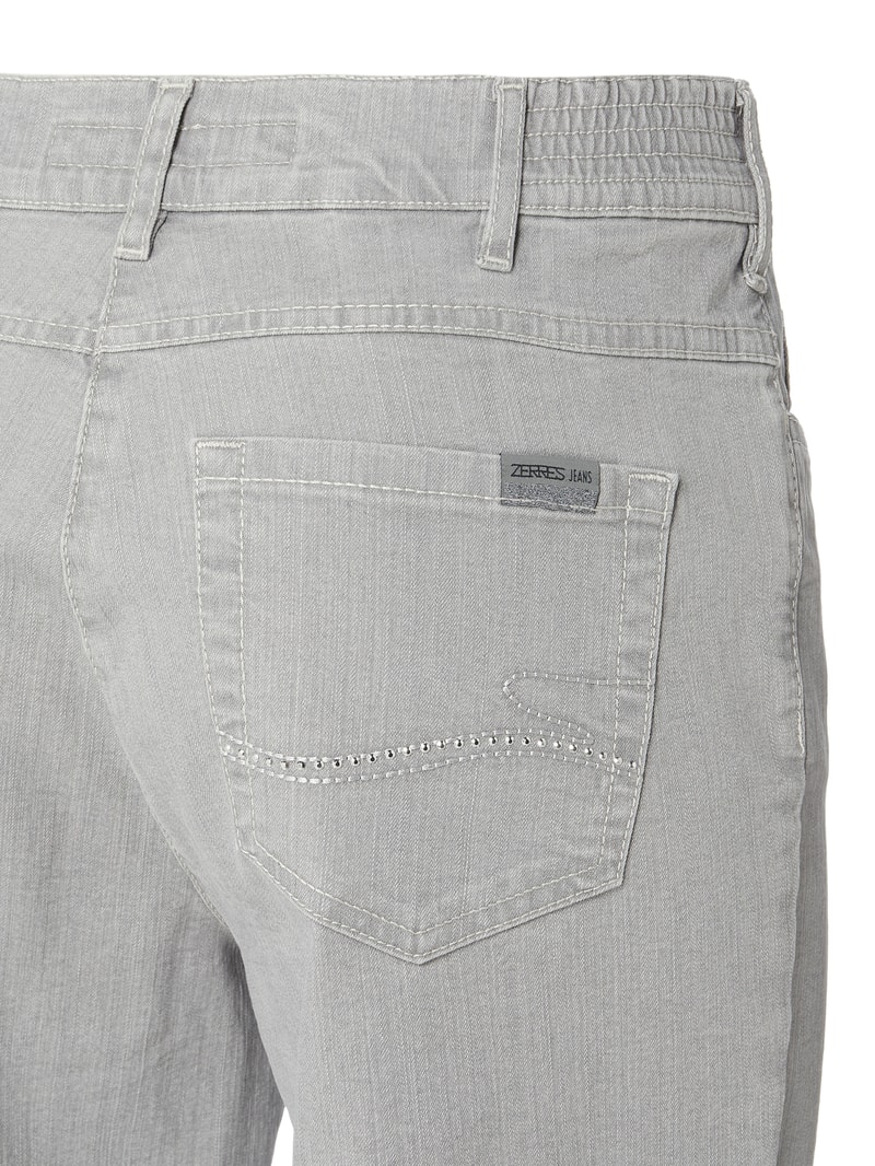 Comfort Fit Jeans mit Stretch-Anteil Modell 'Greta' in hellgrau