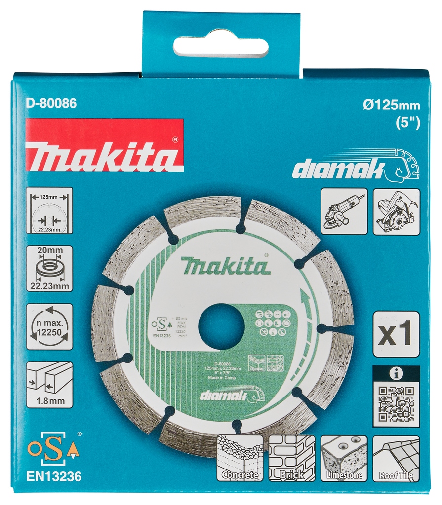 Makita Tilbehør D-80086 Diamantskive 125x22,23x1,8 mm Segment
