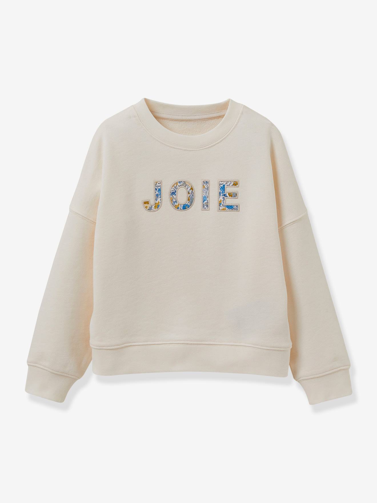 Cyrillus Besticktes Mädchen Sweatshirt CYRILLUS, Bio-Baumwolle - wollweiß