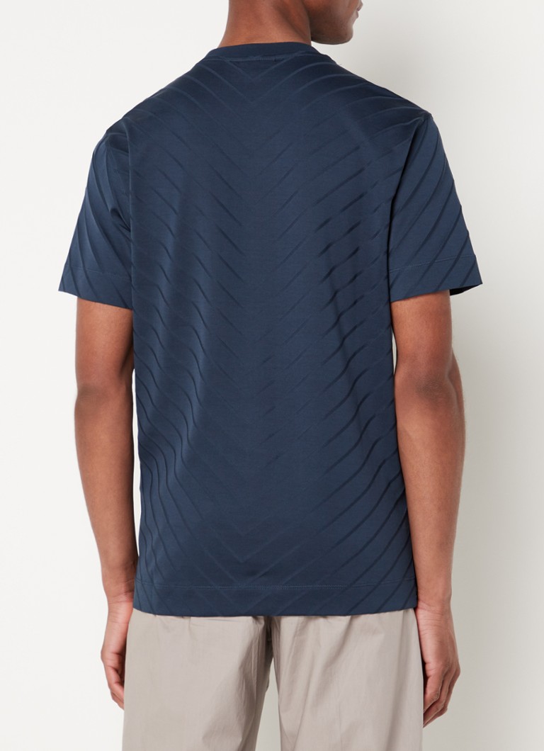 Emporio Armani  T-shirt met streepprint en stretch