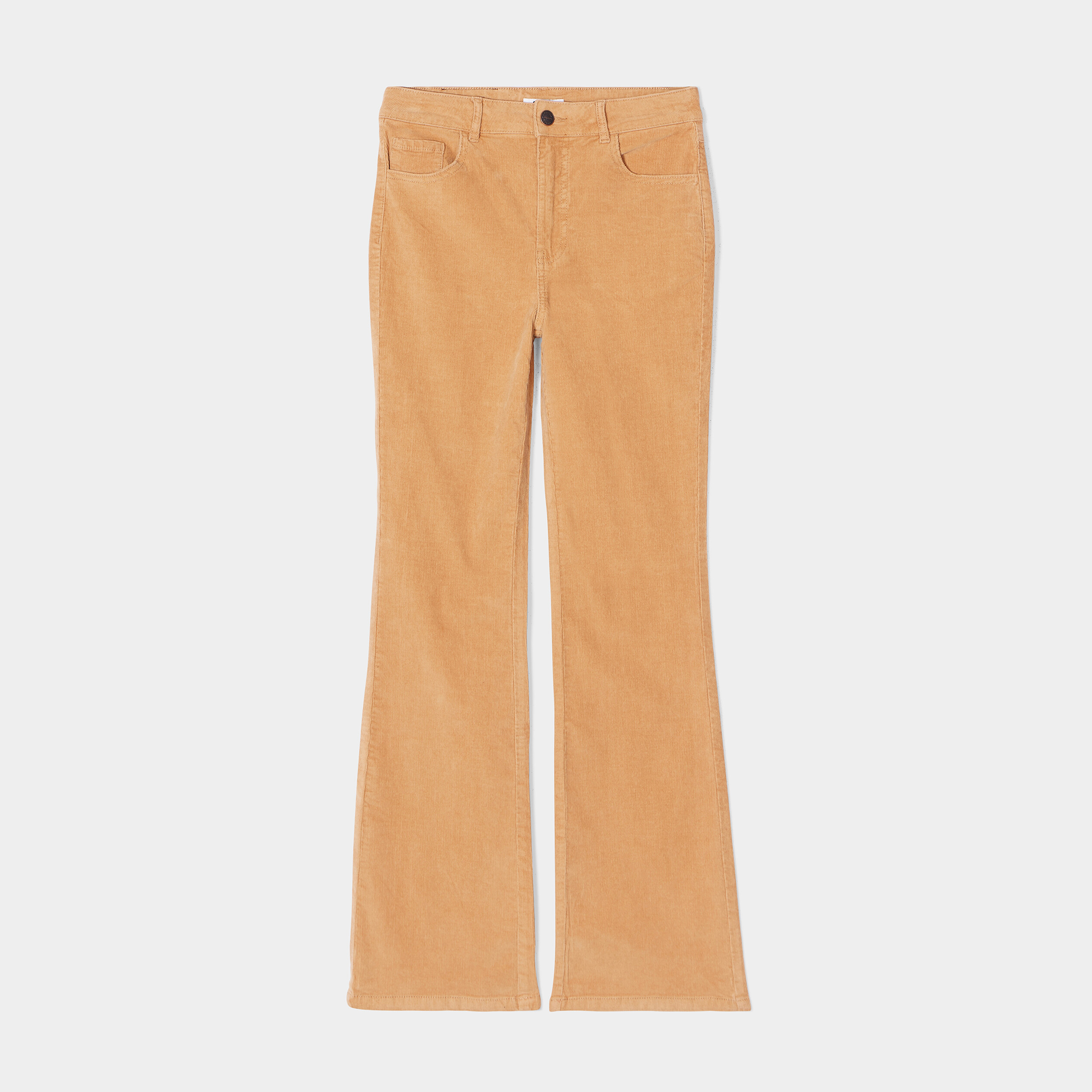 Pantalon velours flare taille standard marron clair femme | La Halle