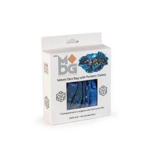 Velvet Compartment Dice Bag with Pockets: Galaxy