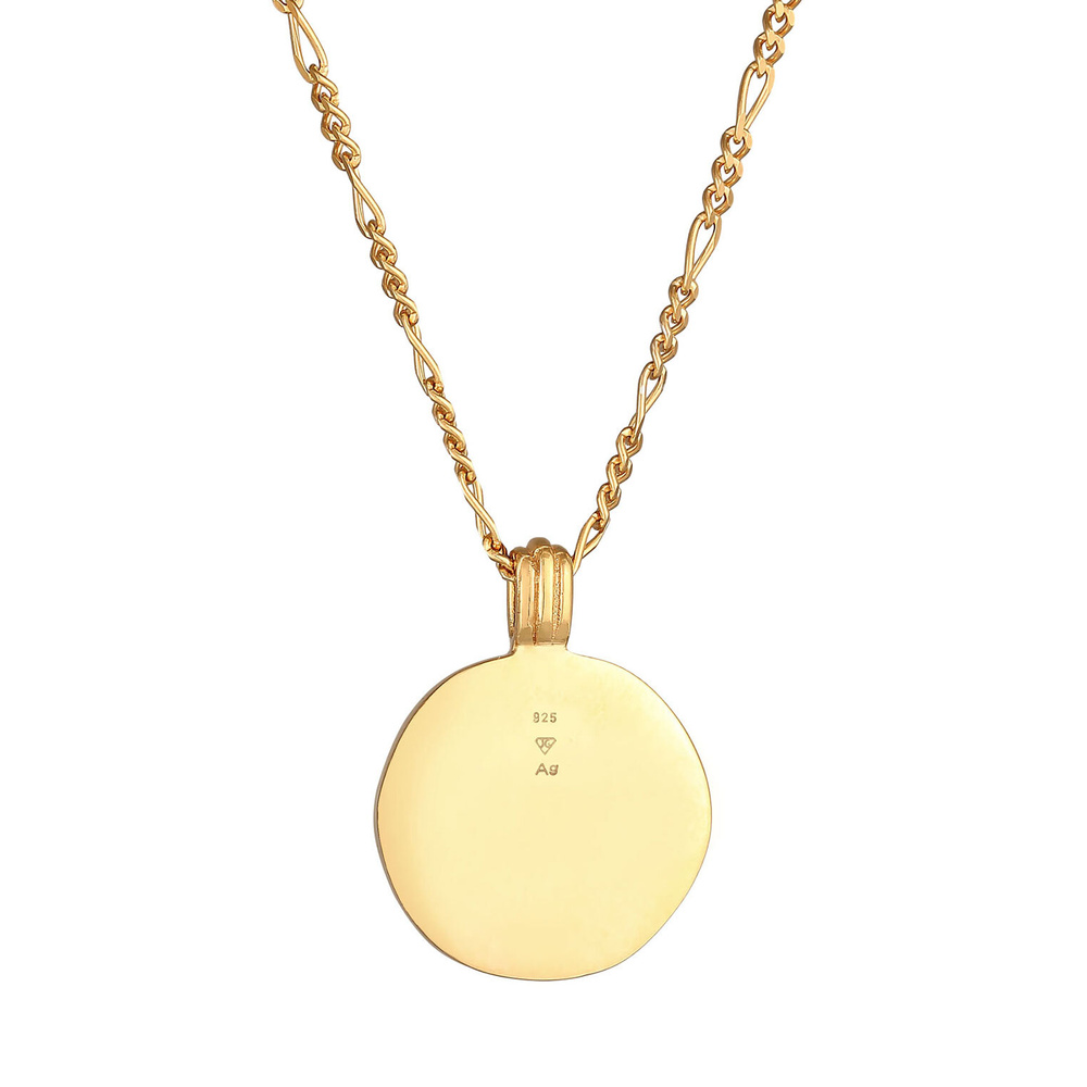 Elli Elli Collier Femmes Yin & Yang Pendentif Figaro avec émail en argent sterling 925 Bijoux
