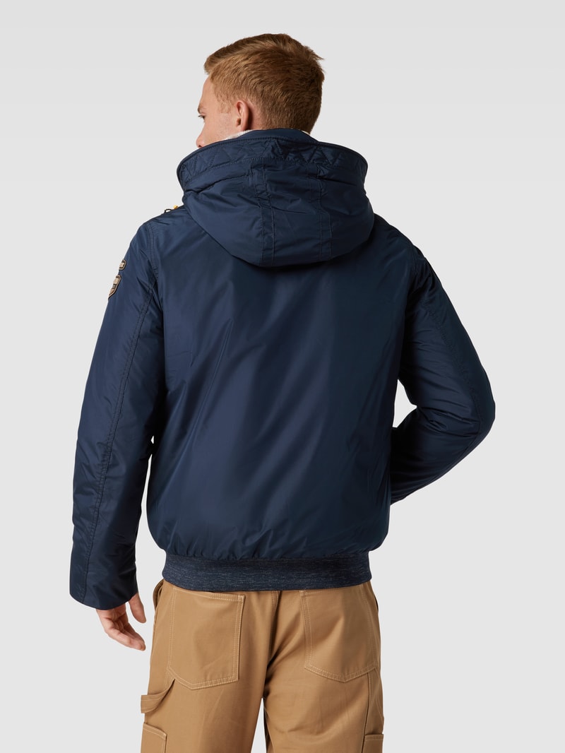 Bomberjacke mit Kunstfell Modell 'ICE STRIPER' in marineblau
