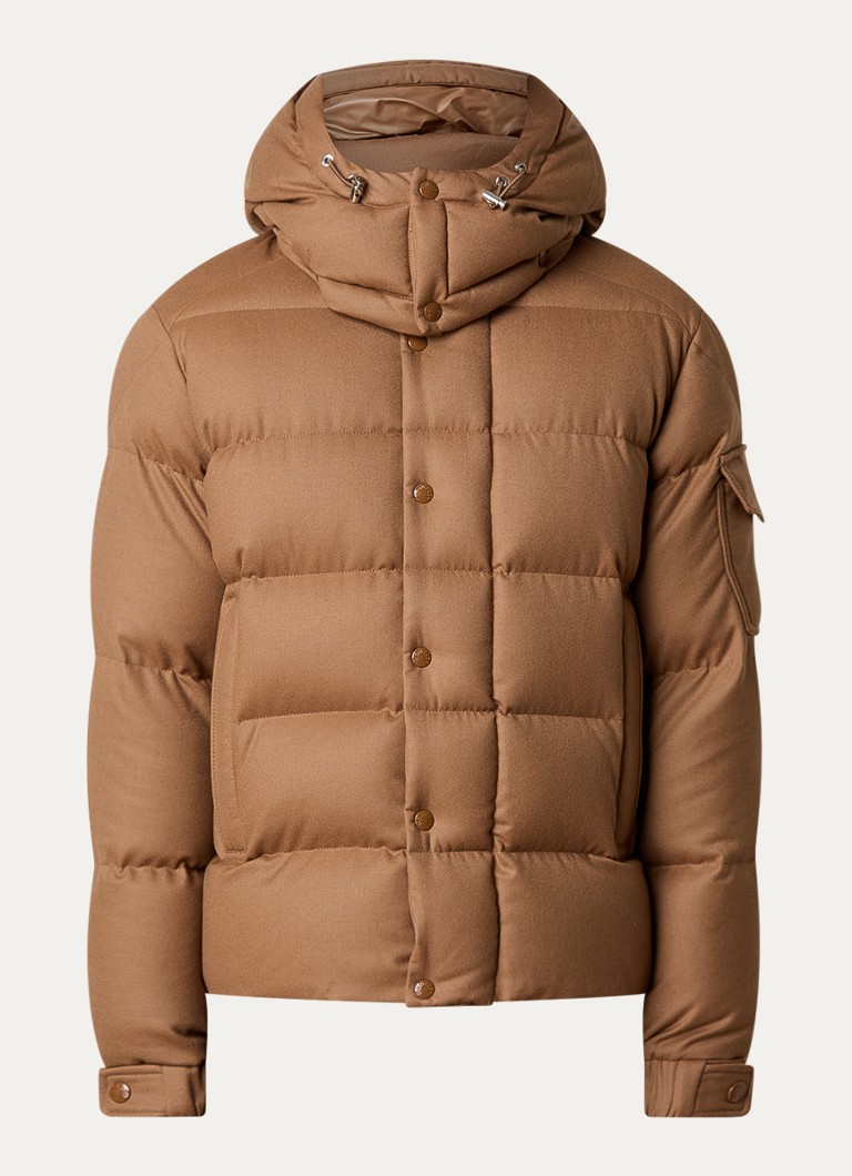 Moncler Vezere dūnu jaka, kas izgatavota no neapstrādātas vilnas ar dūnu pildījumu