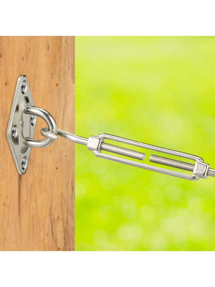 relaxdays 40-tlg. Sonnensegel Befestigungsset in Silber günstig kaufen onesize
