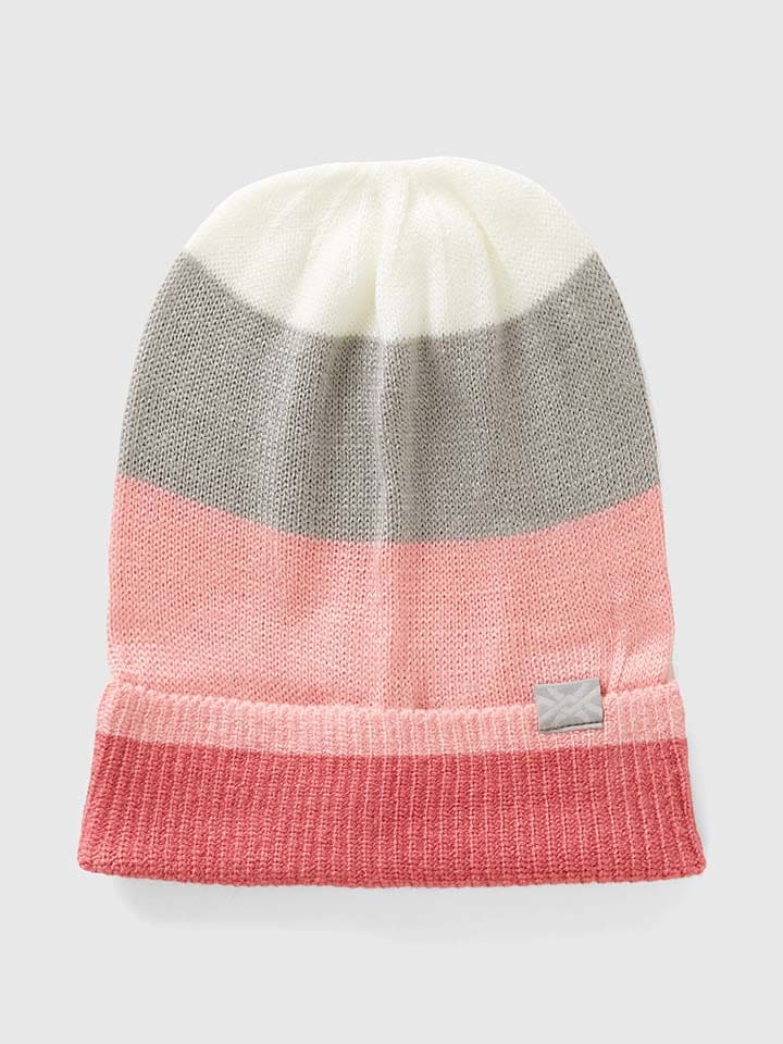 Benetton Beanie in Grau/ Rosa günstig kaufen