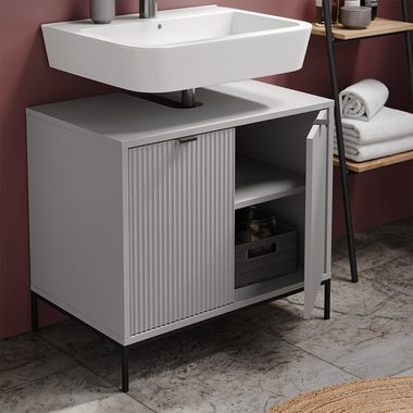 Vicco Waschbeckenunterschrank Badezimmerschrank ELIZA Grau