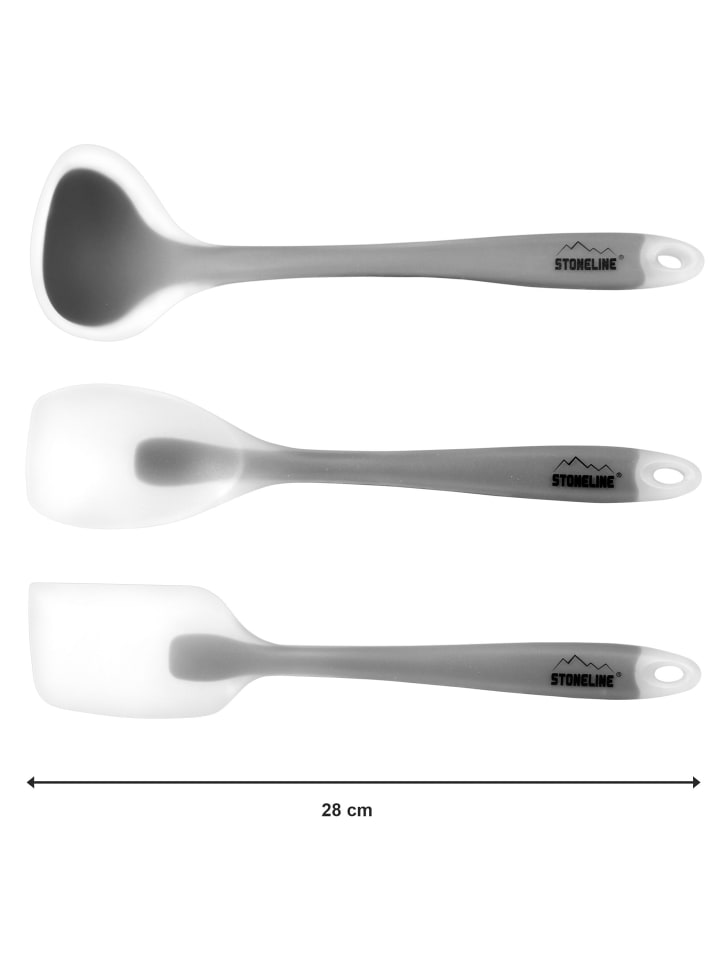 Stoneline Silikon Küchenhelfer Set 3-teilig in Grau günstig kaufen onesize
