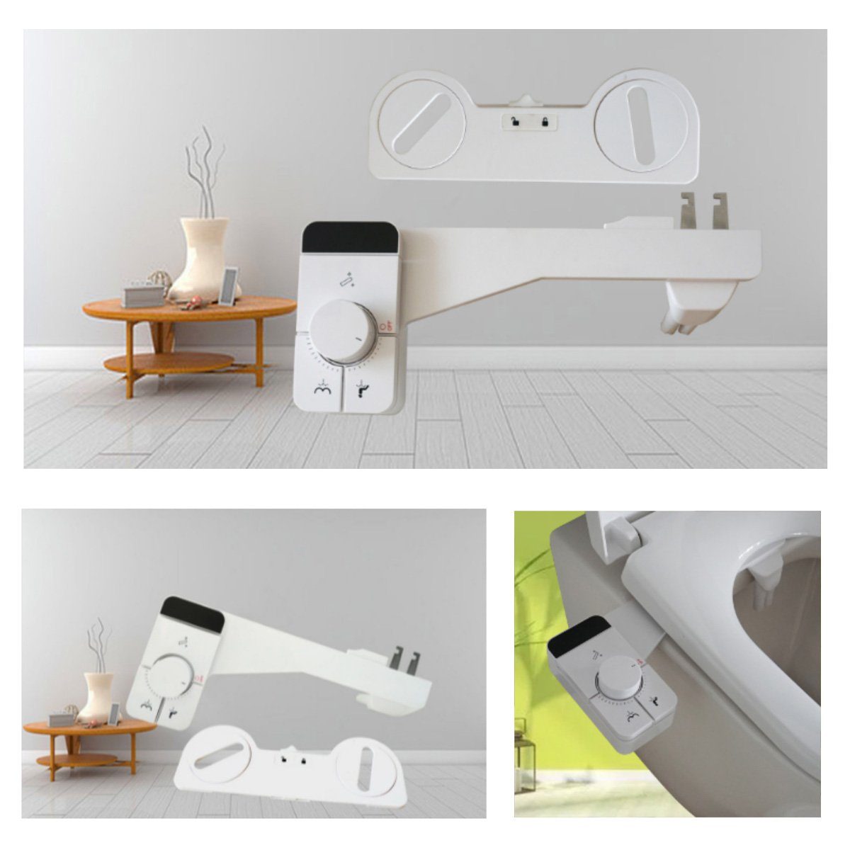 Hikeren Bidet, 2Modi,selbstreinigende 2Düsen,Lochabstand: 84-196 mm