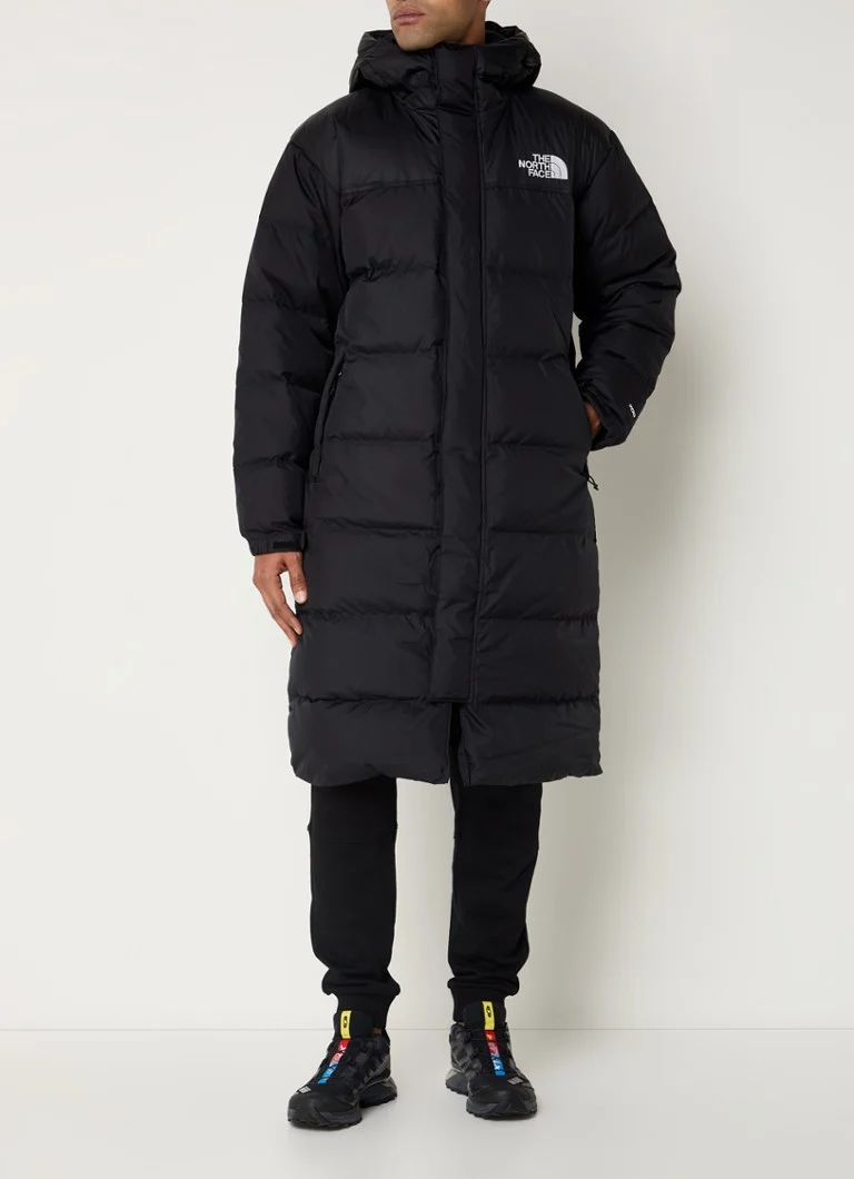Prošivena parka The North Face Niptse s punjenjem od perja i kapuljačom