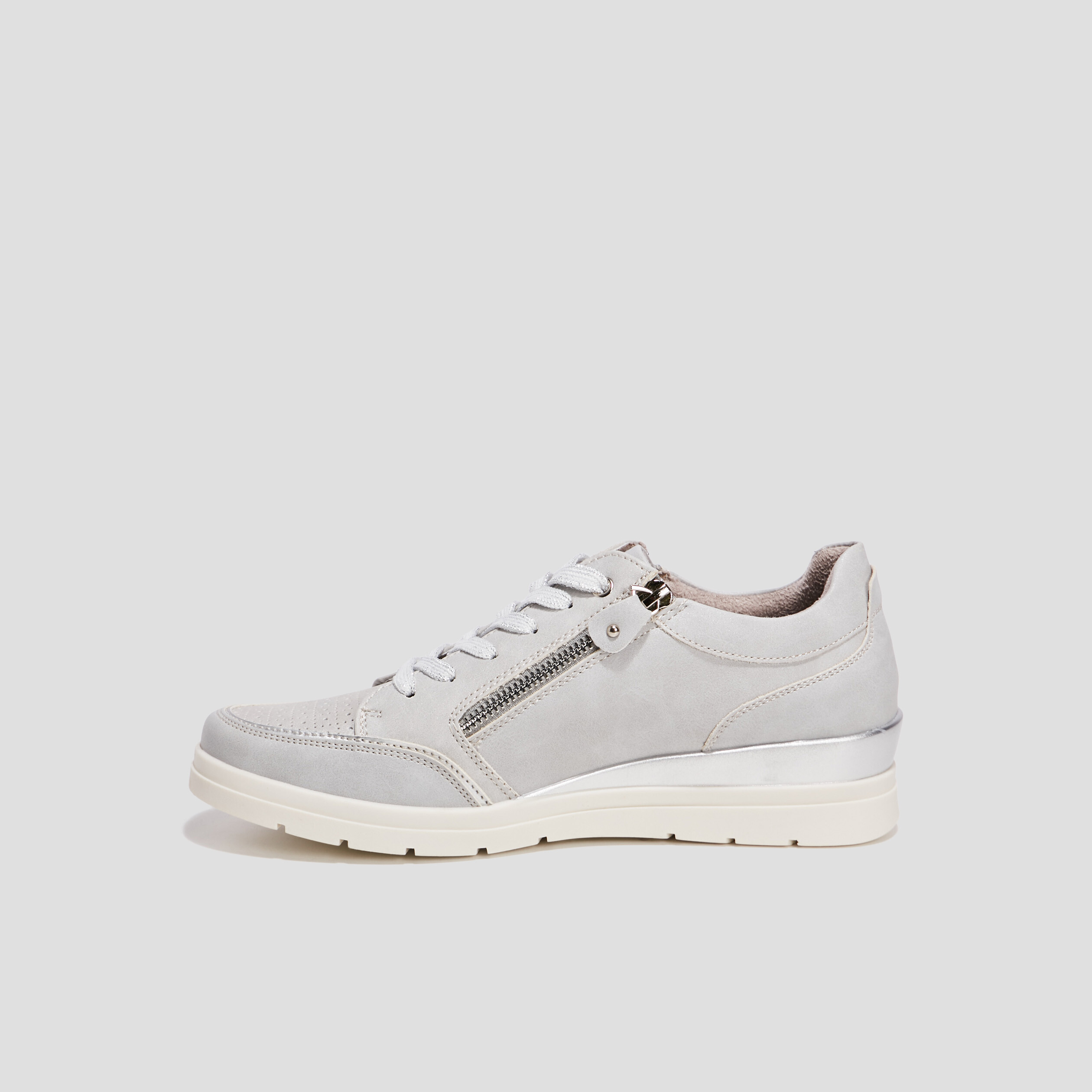 Tennis à lacets zippées gris femme | La Halle
