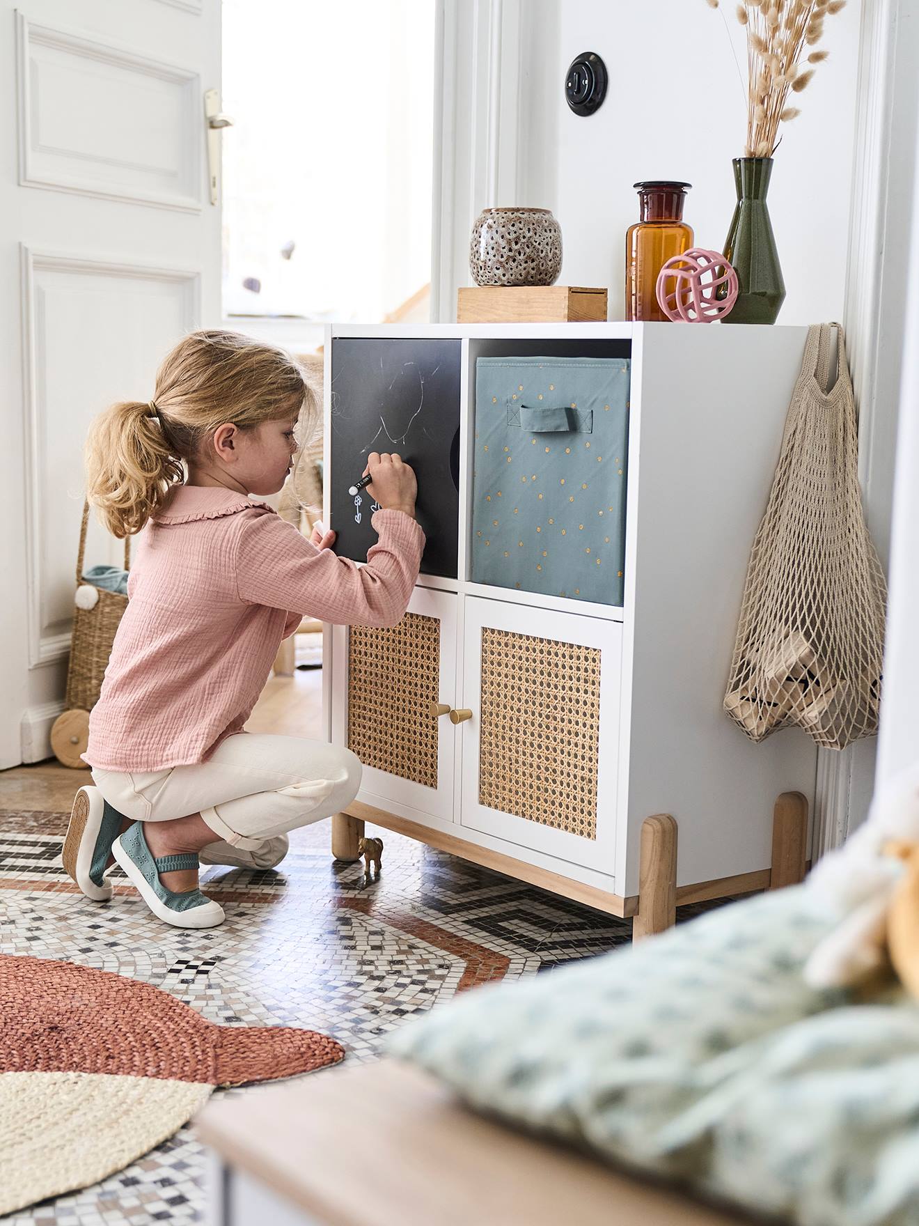Vertbaudet Kinderzimmer Regal, 4 Fächer - weiß/natur