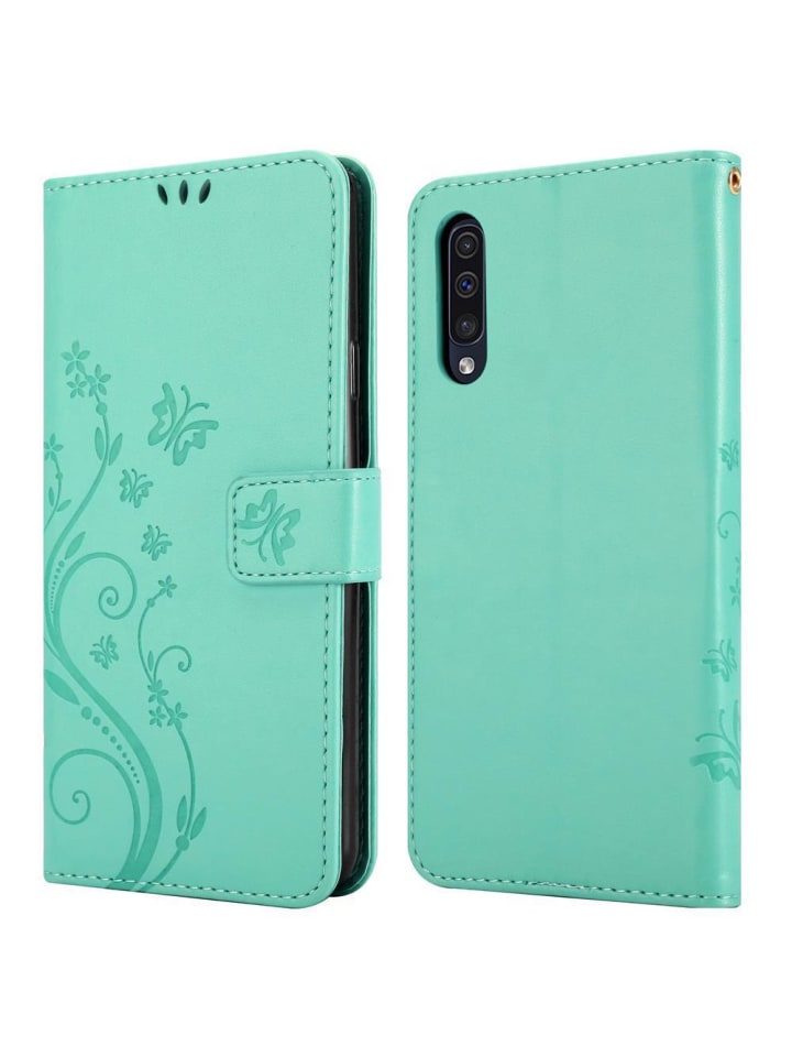 cadorabo Hülle für Samsung Galaxy A50 4G/A50s/ A30s Blumen in FLORAL TÜRKIS günstig kaufen onesize