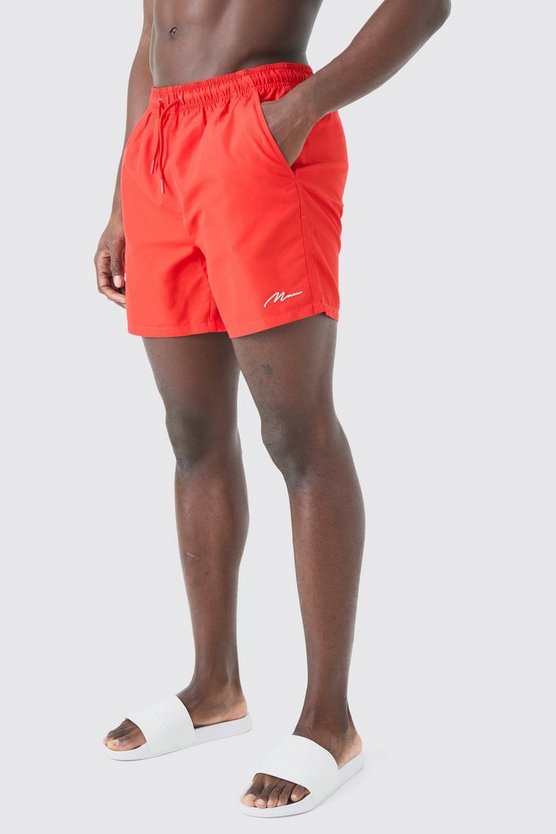 Man Signature mittellange Badehose