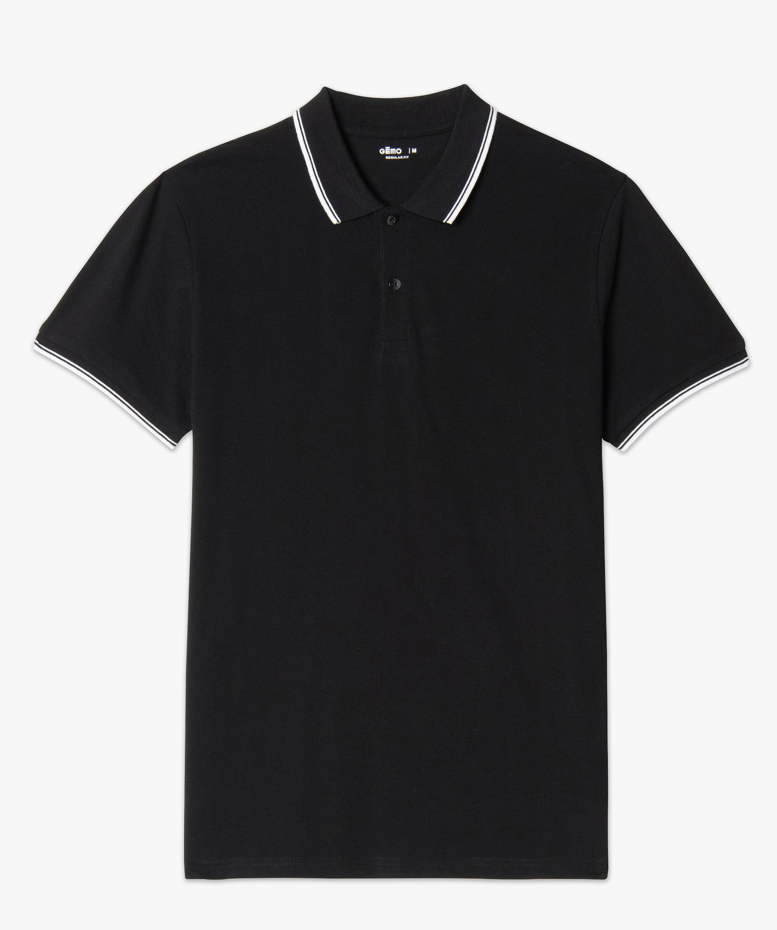 Polo homme à manches courtes 100% coton bio noir | GEMO
