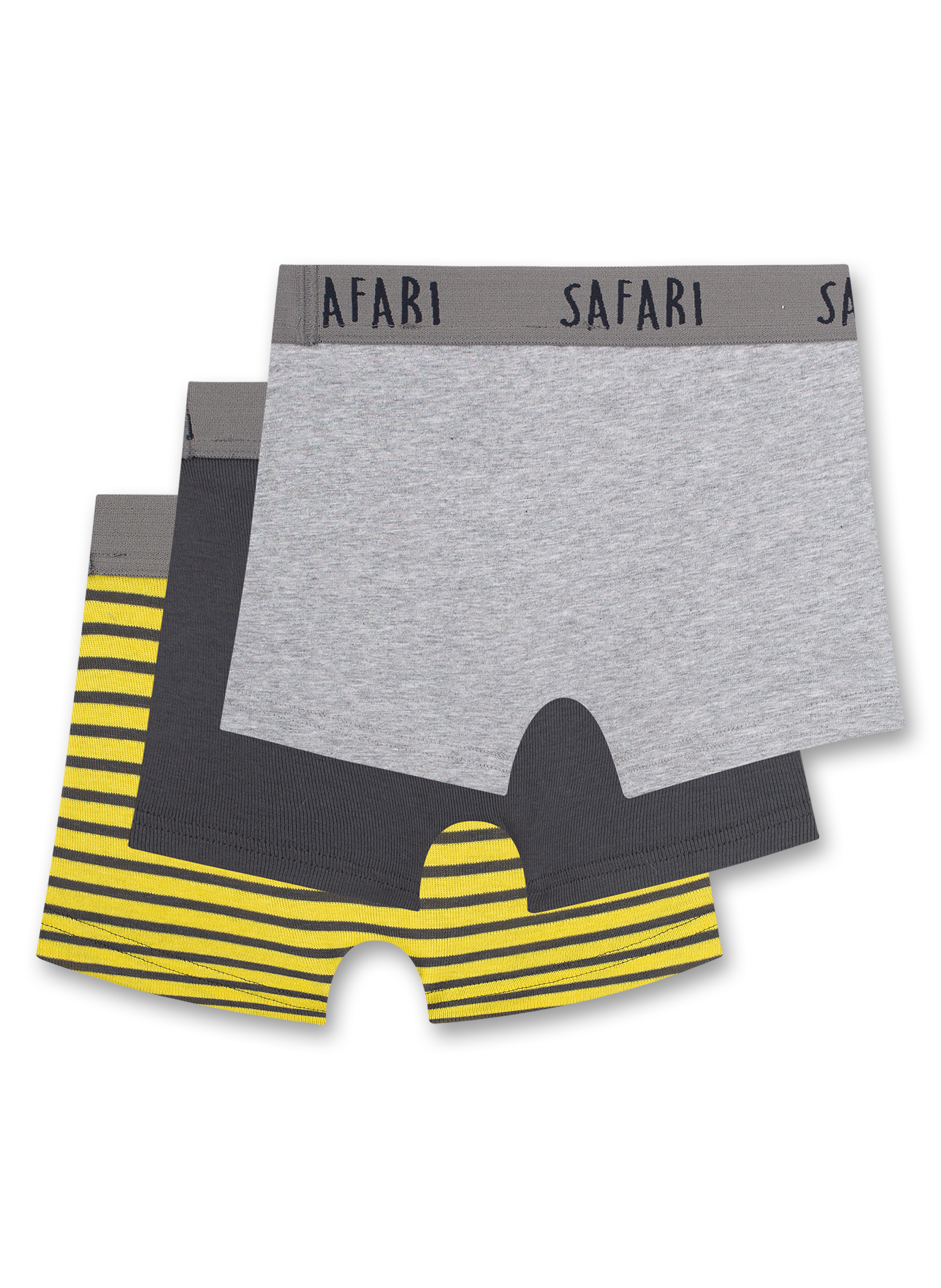 Jungen-Hipshorts (Dreierpack) Gelb & Grau