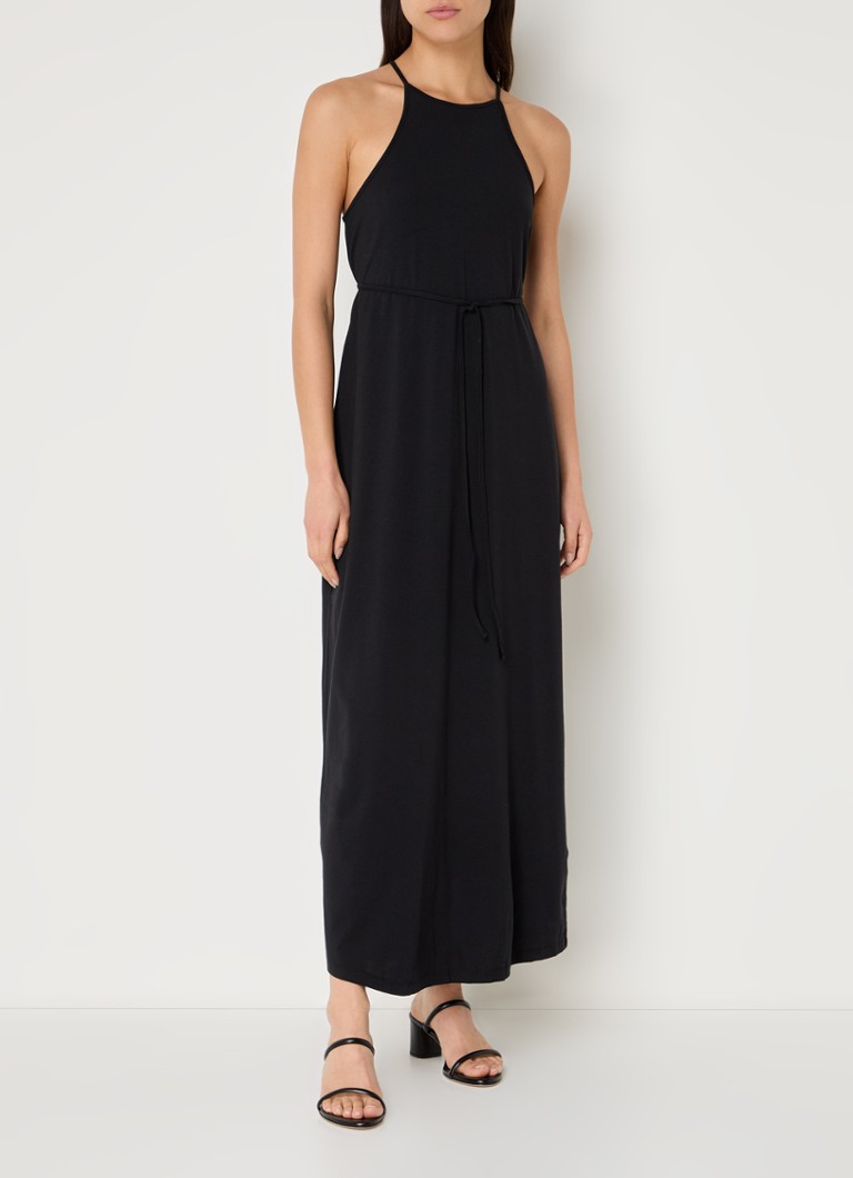 Selected Femme Anola midi dress in organic cotton blend with tie belt