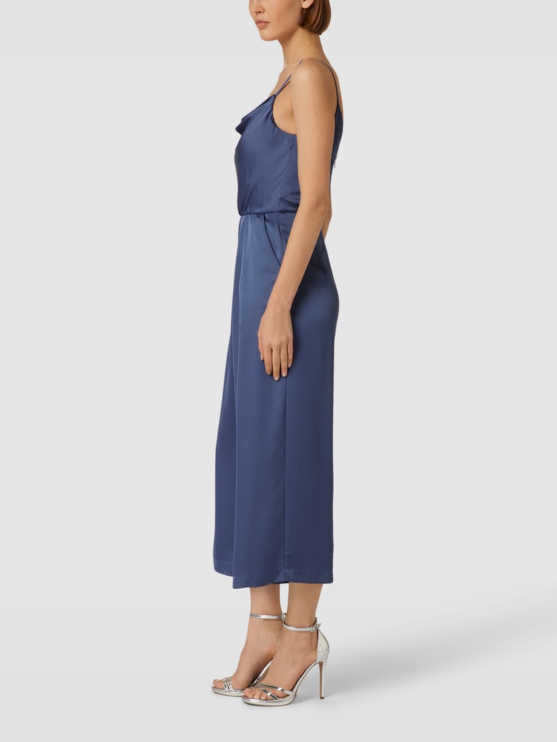 Jumpsuit mit Wasserfallausschnitt in rauchblau