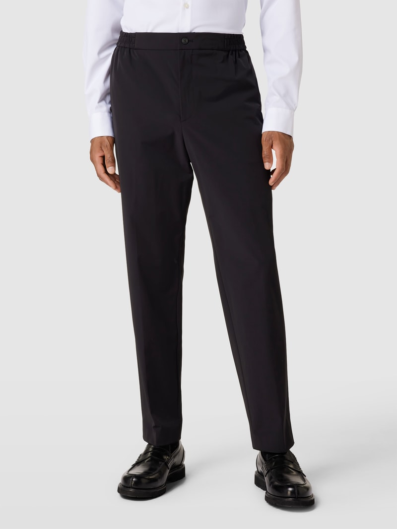 Anzug-Hose mit feinem Webmuster Modell 'Gos' in schwarz