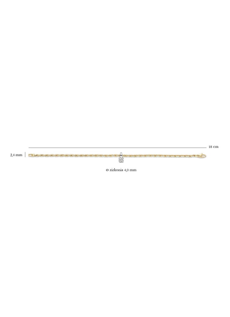 Blush Bracelet of 14 carat yellow gold with cubic zirconia 2156BZI