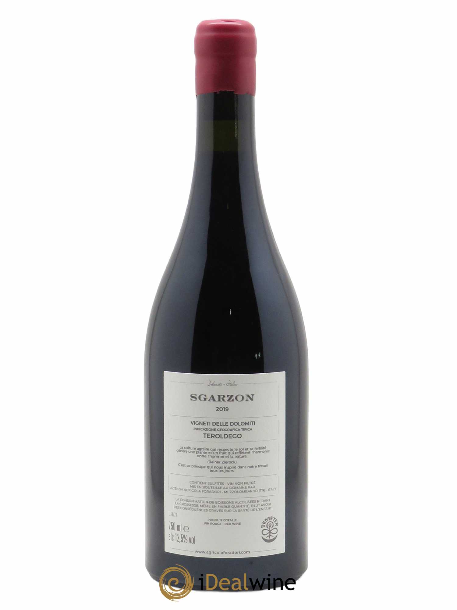 Vigneti delle Dolomiti IGT Sgarzon Cilindrica - Teroldego Elisabetta Foradori  2019 - Lot de 1 Bouteille