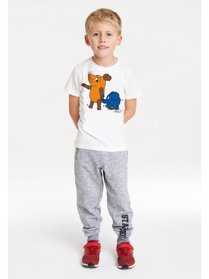 Logoshirt T-Shirt Sendung mit der Maus - Maus & Elefant in altweiss günstig kaufen