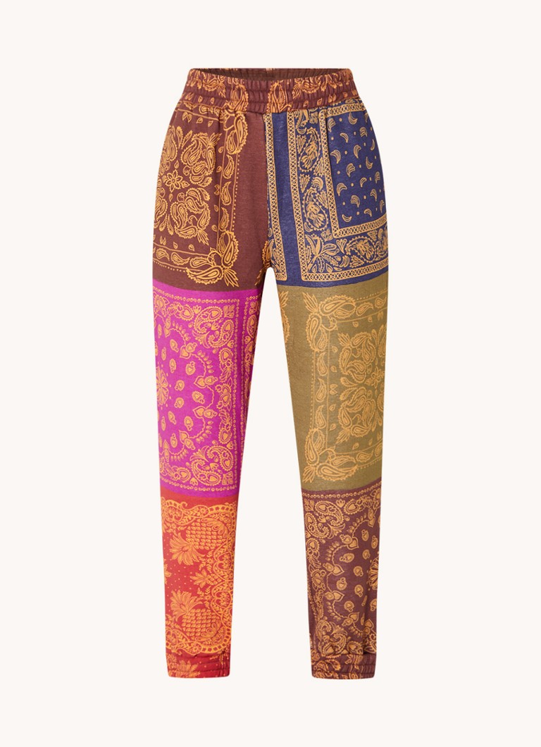 Pantaloni de trening conici cu imprimeu și talie înaltă Farm Rio