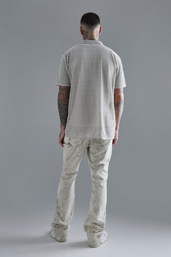 Tall kurzärmliges Oversize Hemd
