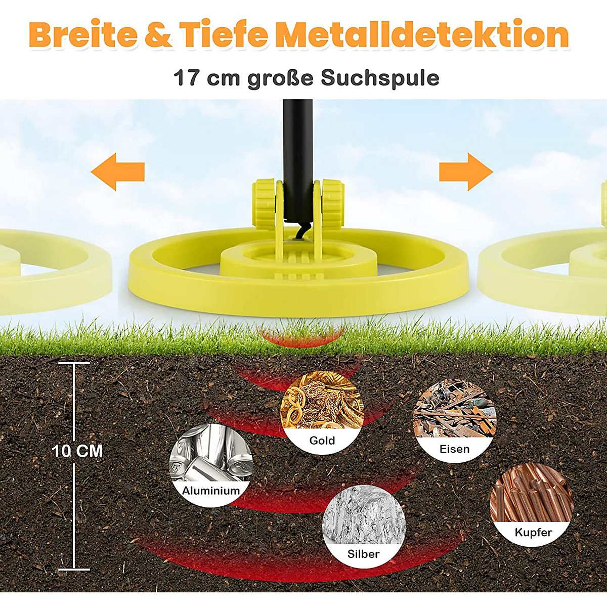 Kinder Metalldetektor Metallsuchgerät Verstellbarer Stiel
