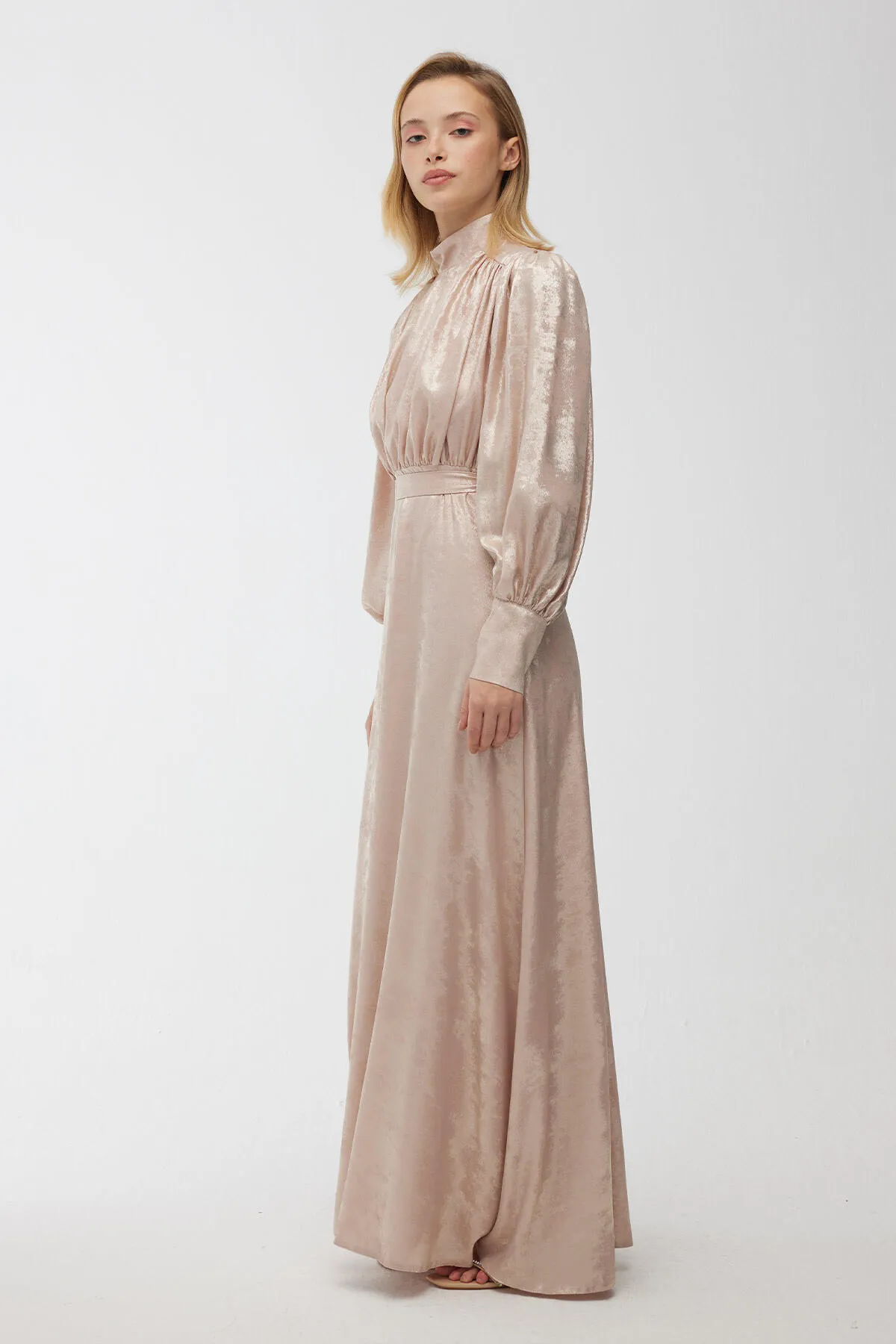 Manuka  Glitzerndes Abendkleid Lachs