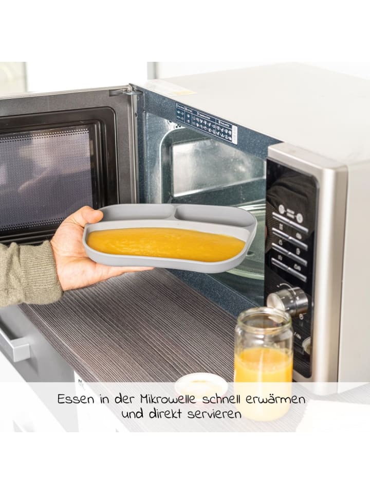 MiaMia Esslern-Teller aus Silikon - Grau in grau günstig kaufen onesize
