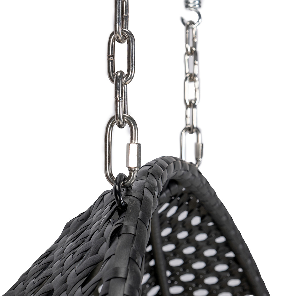 Home Deluxe Polyrattan Hängesessel TWIN DELUXE - Schwarz