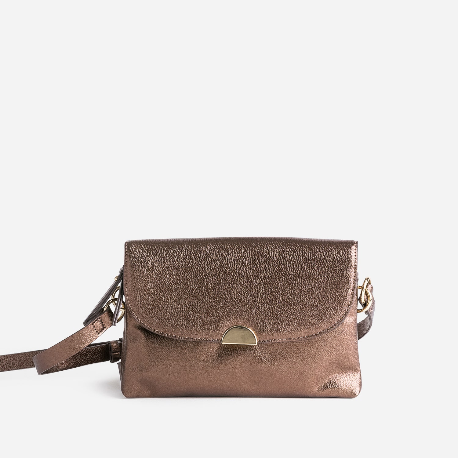 Sac bandoulière bronze à double compartiment