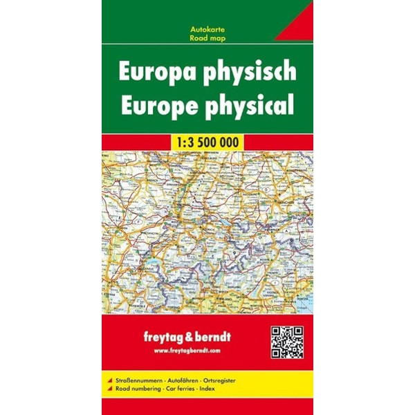 Europa 1 : 3 500 000. Autokarte physisch - Straßenkarte